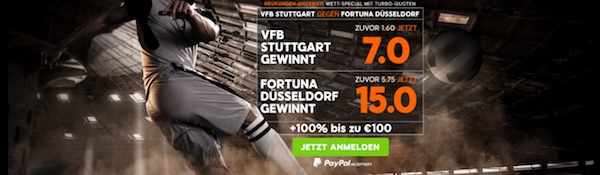 Quoten-Boost zu Stuttgart vs. Fortuna Düsseldorf bei 888sport