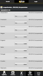 EM Wettquoten auf der X-Tip Sportwetten App