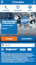 Screenshot der Nordicbet App
