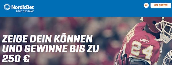 NFL 250 Euro Gewinnspiel bei Nordicbet