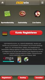 noxwin mobile app beispiel screenshot