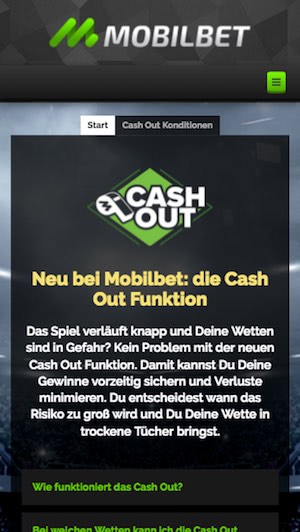 Cash Out ab sofort bei Mobilbet verfügbar