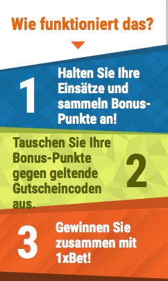 Gratiswetten gegen Bonuspunkte bei 1xbet
