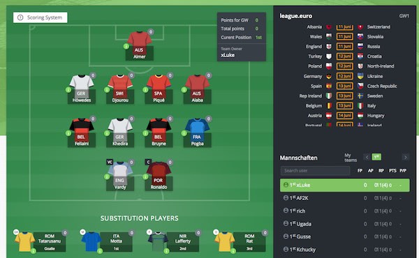 Fanteam Euro 2016 Freeroll Screenshot