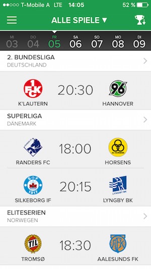 iBetLive Fussball App mit Livescore und Quoten