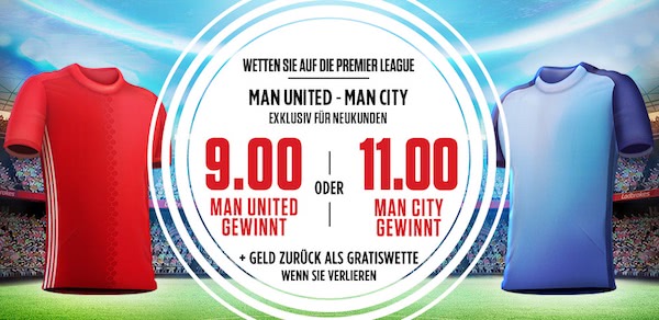 Manchester United - Man City Quoten Special bei Ladbrokes