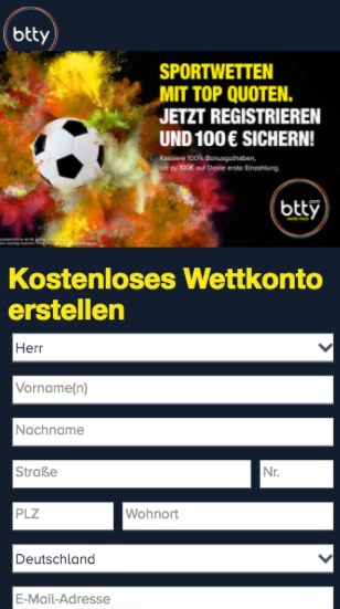 Btty Sportwetten App Registrierung