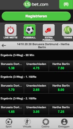 Lsbet Quoten Dortmund vs. Hertha BSC Oktober 2016