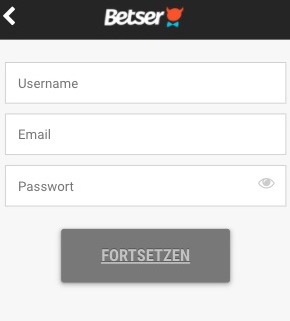 Registrierung in der Betser App