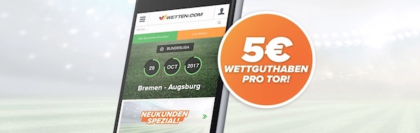 Wetten.com: 5€ für jedes Bremen-Tor gegen Augsburg