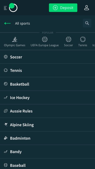 Sportwetten-Angebot der Sportsbet.io App für Android & iPhone