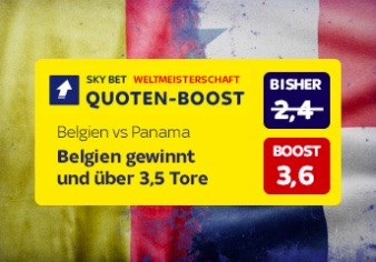 WM 2018 Belgien vs. Panama Skybet Quoten-Boost