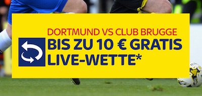 10€ Gratis Livewette bei Dortmund - Brügge