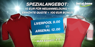 Liverpool vs. Arsenal Quotenboost bei Bet-at-Home