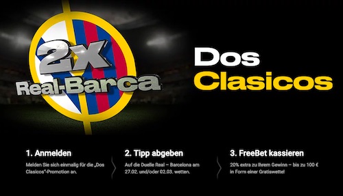 Dos Clasicos: Bwin Aktion zu Real Madrid - Barcelona