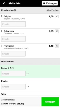 Wettschein Betway App für Android & iPhone