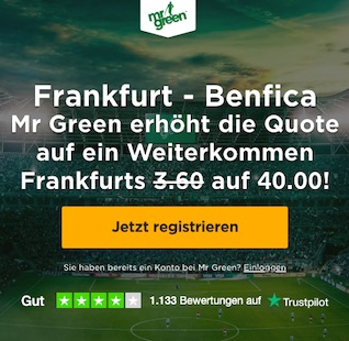 Mr Green Quoten Benfica - Frankfurt