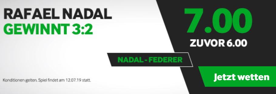 Wimbledon: Betway Quoten auf Nadal - Federer