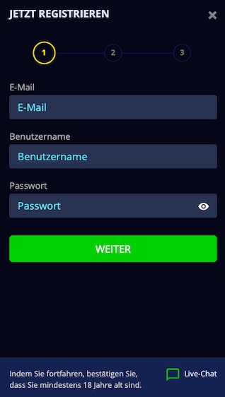 Registrierung in der Sportempire App