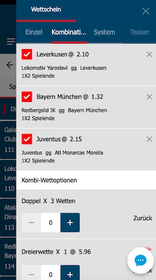 Mobiler Wettschein der Eaglebet App