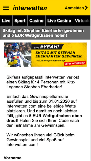 Interwetten Ski-Tag mit Stephan Eberharter gewinnen