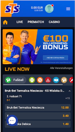 Home von STSBet Wetten App