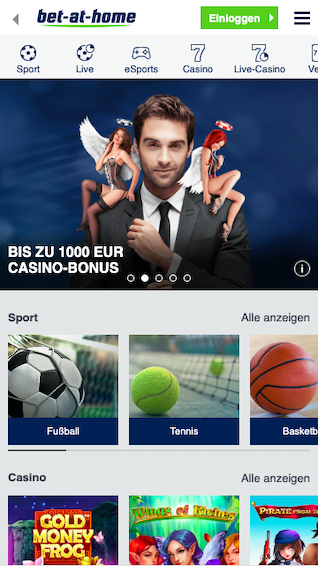 bet-at-home App Startseite