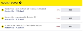 Quotenboost bei Skybet für Holstein Kiel gegen FC St. Pauli
