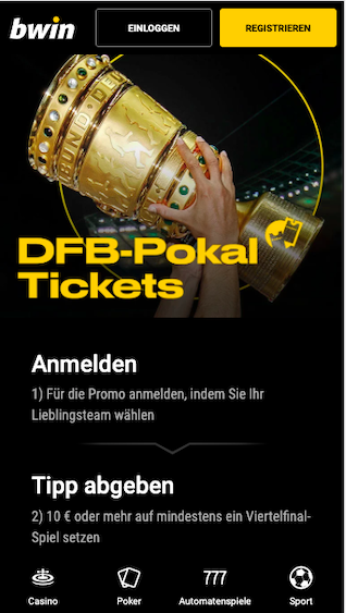 Tickets für das DFB-Halbfinale in der bwin Sportwetten App gewinnen