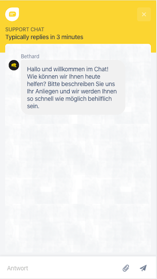 Support & Kontakt in der Bethard Wett App