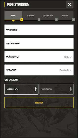 Registrierung bei LVbet mobile