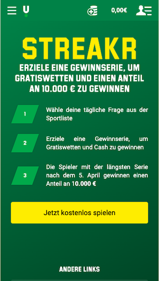 6000 Euro bei der Unibet Streakr Aktion gewinnen