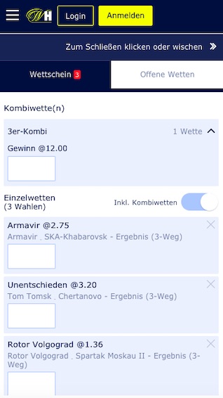 Wettschein William Hill App