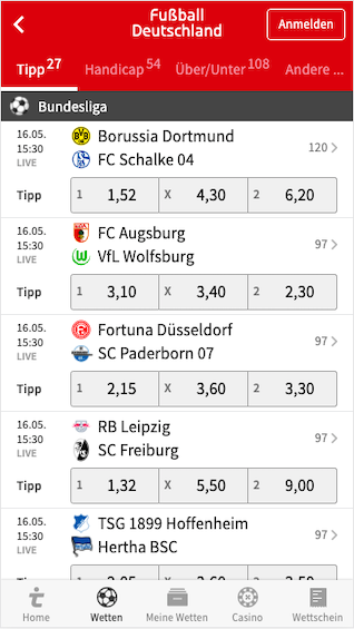 5 Euro Gratiswette zum Bundesliga-Start in der Tipico App für Android & iPhone