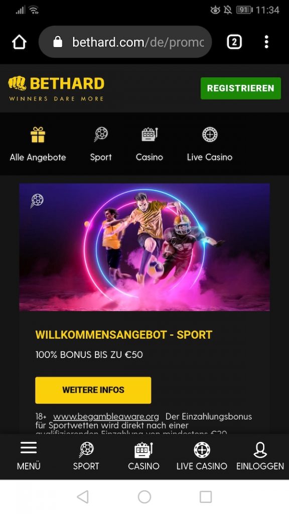 Bethard Willkommensbonus