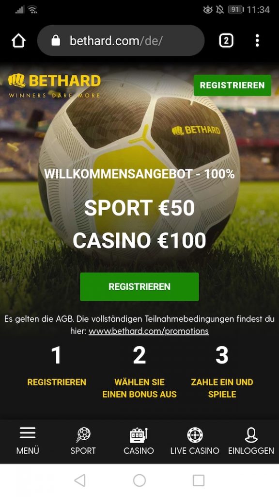 Startseite der Bethard App