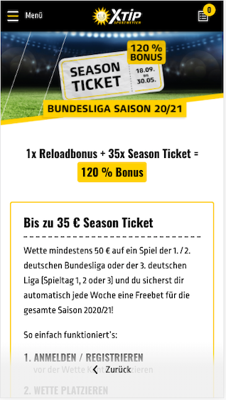 Season Ticket für die deutsche Bundesliga in der XTip App für Android & iPhone