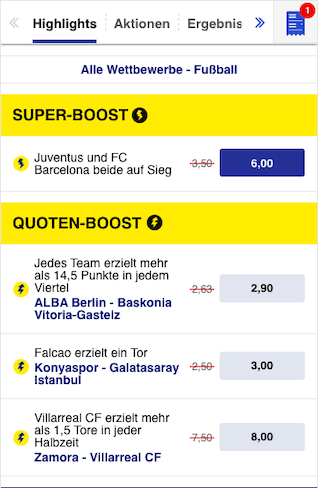 Super-Boost für Juventus Turni und dem FC Barcelona in der Sky Bet App für Android & iPhone