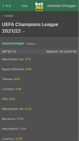 Wetten champions league sieger Wetten champions league sieger