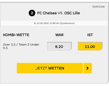 Quotenboost bei Chelsea gegen Lille in der Merkur Sports App für Android & iPhone kassieren