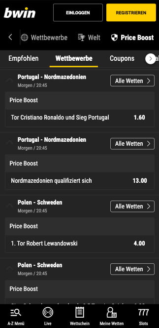 Top-Quoten für die WM 2022 Playoffs in der Bwin App für Android & iPhone