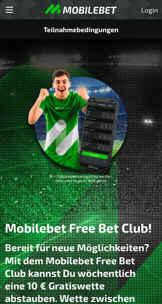 € 10 Gratiswette im Freebet Club der Mobilebet App für Android & iPhone