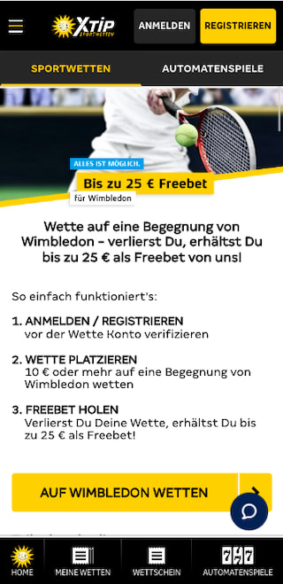 € 25 Gratiswette bei Wimbledon 2022 in der Merkur Sports App für Android & iPhone