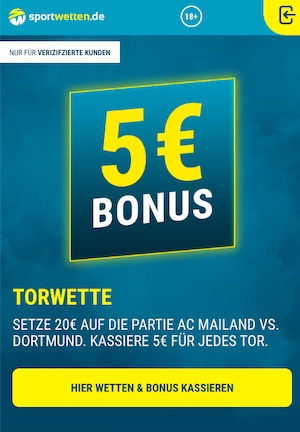 Promo zu Milan vs. Dortmund bei Sportwetten.de