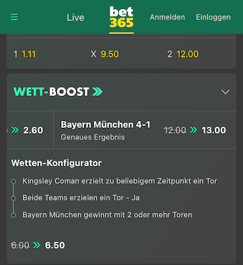 Quotenboost zu Bayern Hoffenheim am 12.1.2024